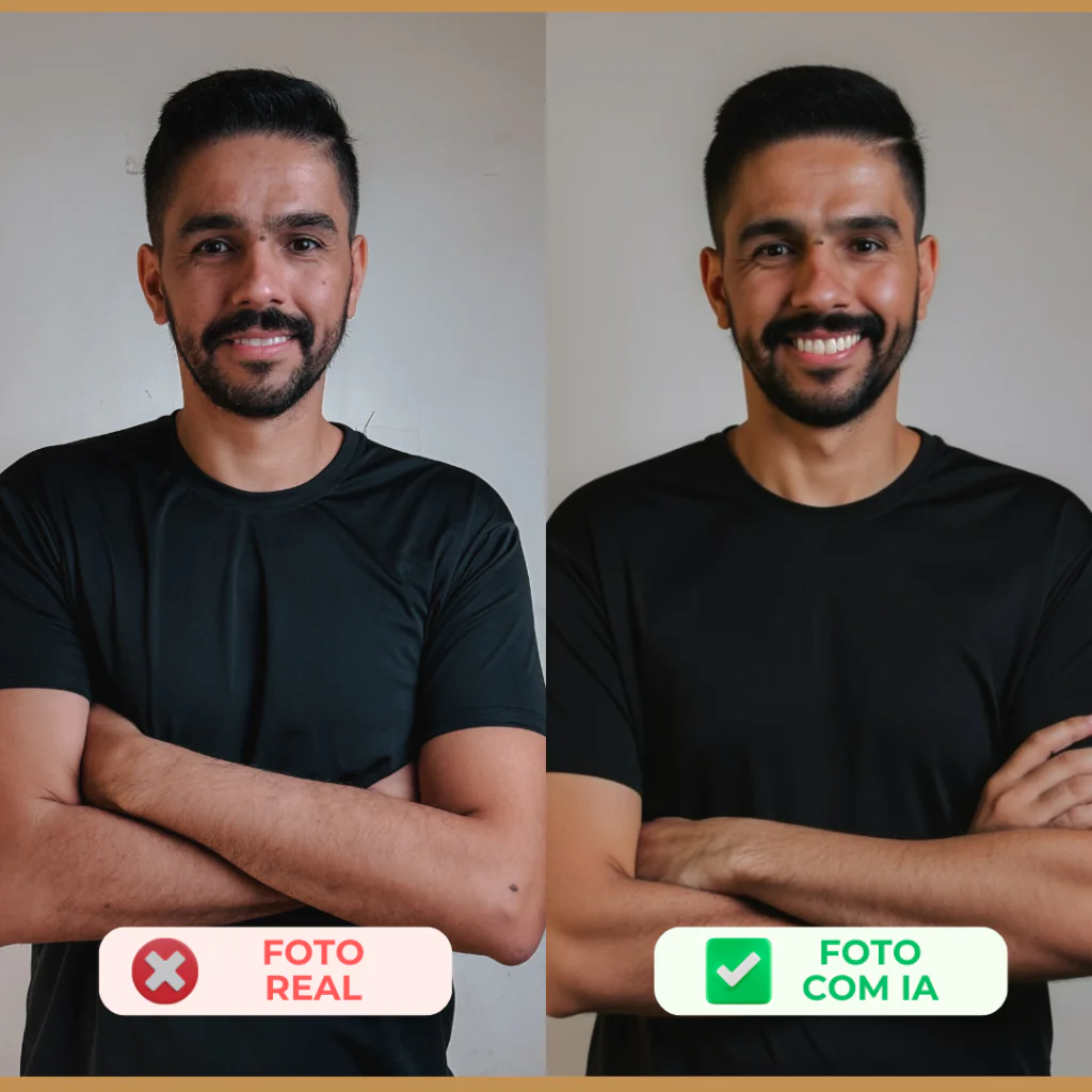 Exemplo de retrato profissional gerado por IA