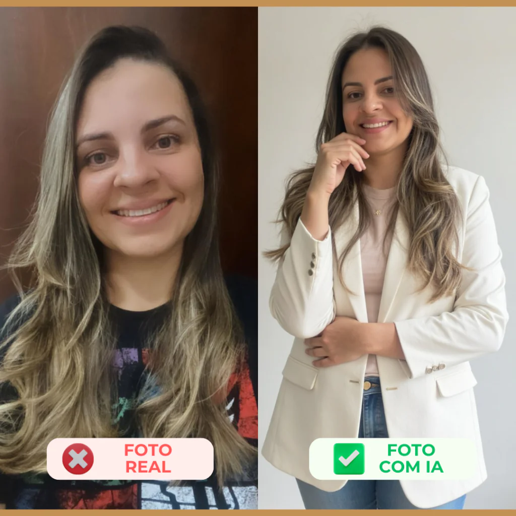 Exemplo de retrato profissional gerado por IA