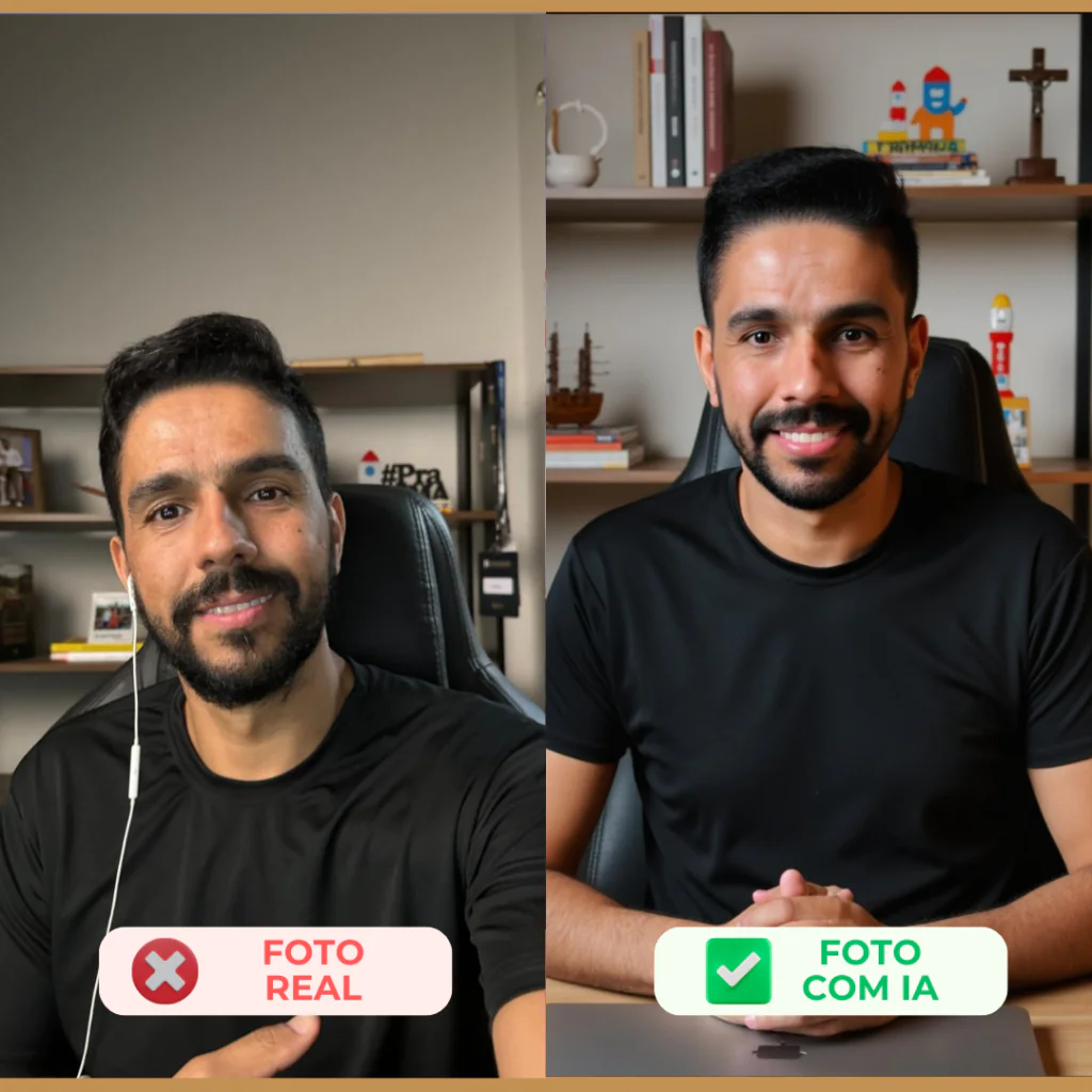 Exemplo de retrato profissional gerado por IA