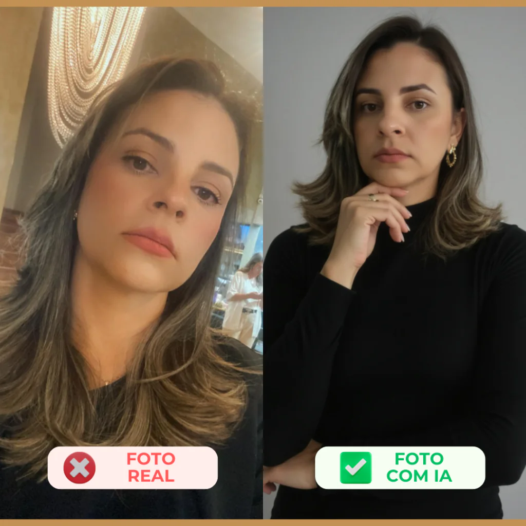 Exemplo de retrato profissional gerado por IA
